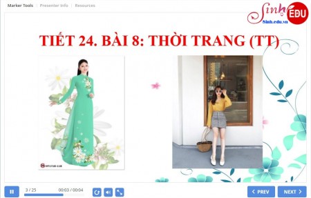 Bài 8: Thời trang ( Công nghệ lớp 6 )